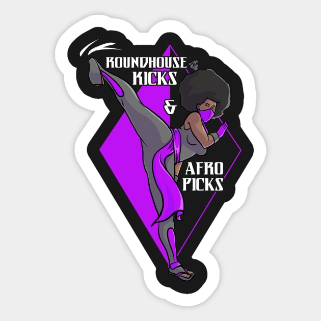 Rising Eagle Comics- Kani: Roundhouse kicks and Afro Picks Sticker by RisingEagleComics